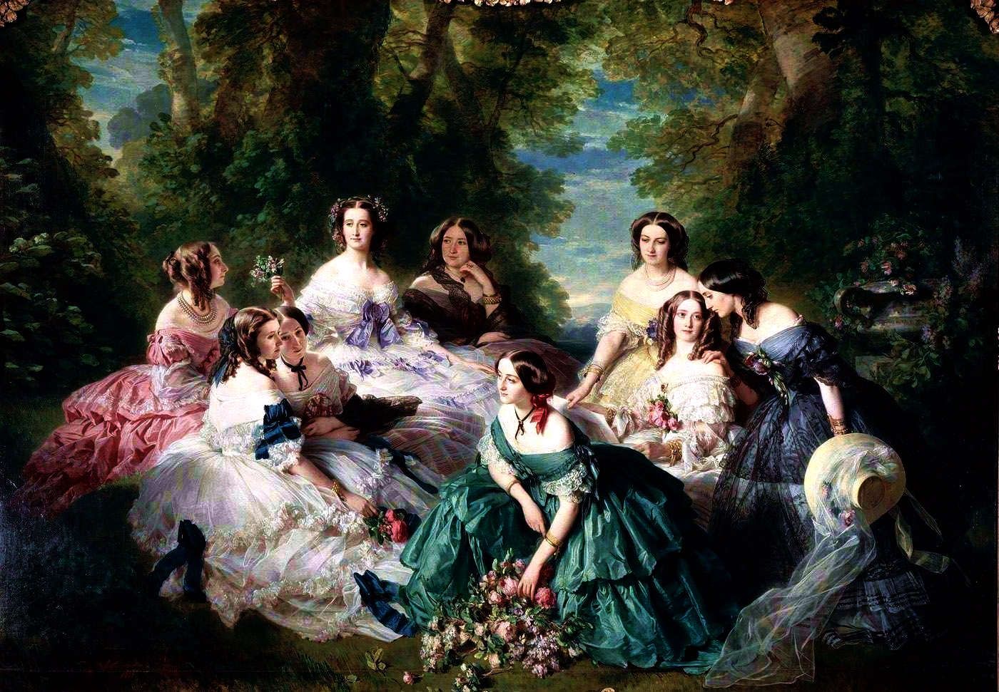 Empress Eugenie surrounded by her ladies-in-waiting, Franz Xaver Winterhalter, 1855
