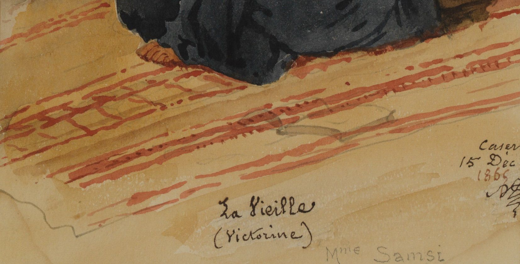 Détail de l'aquarelle de Hippolyte Ch. N. Mortier, de Trévise, ADR, 40FI52 