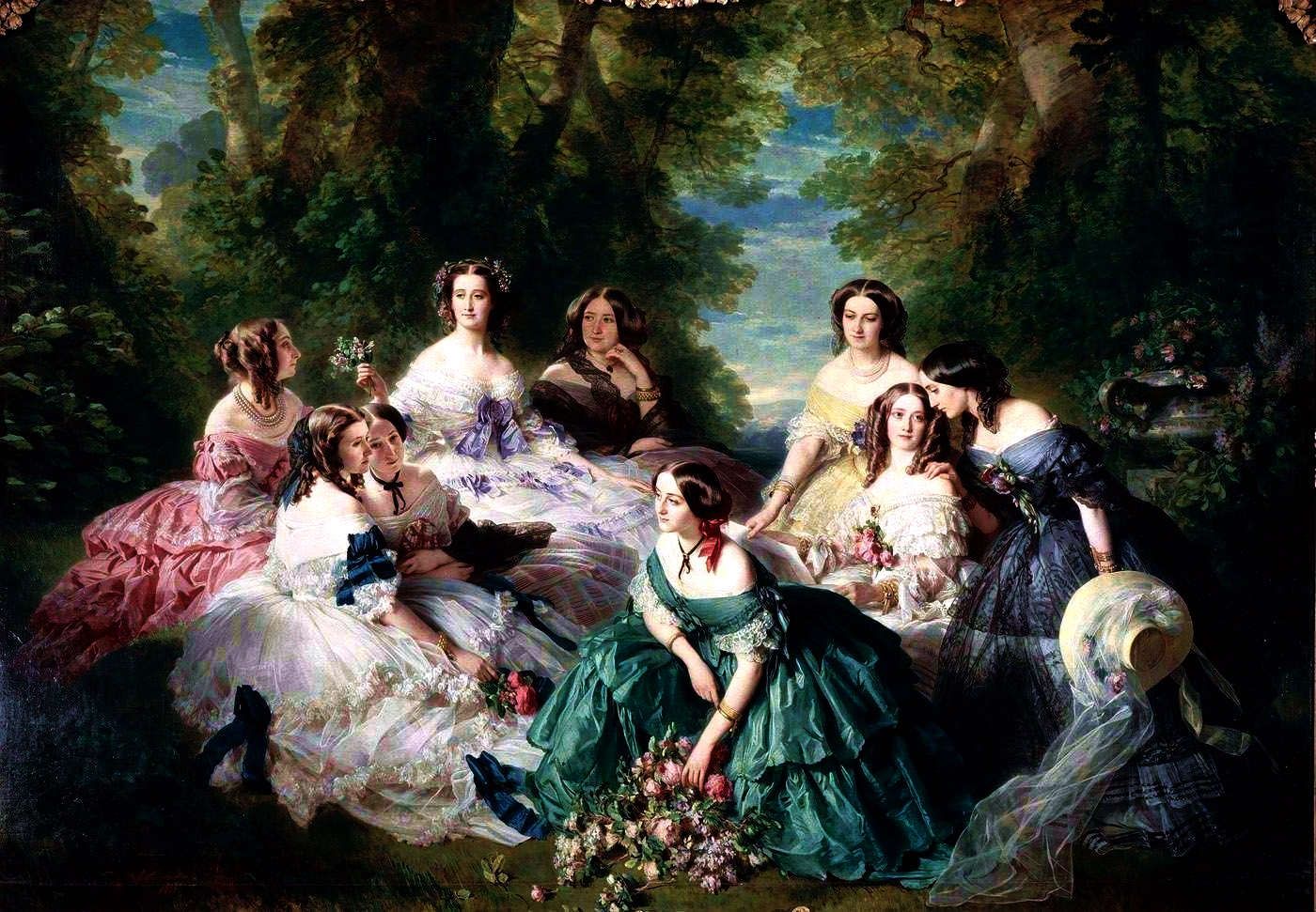 L'impératrice Eugénie entourée de ses dames d'honneur, Franz Xaver Winterhalter, 1855